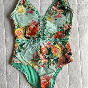 BECCA floral plunge one piece